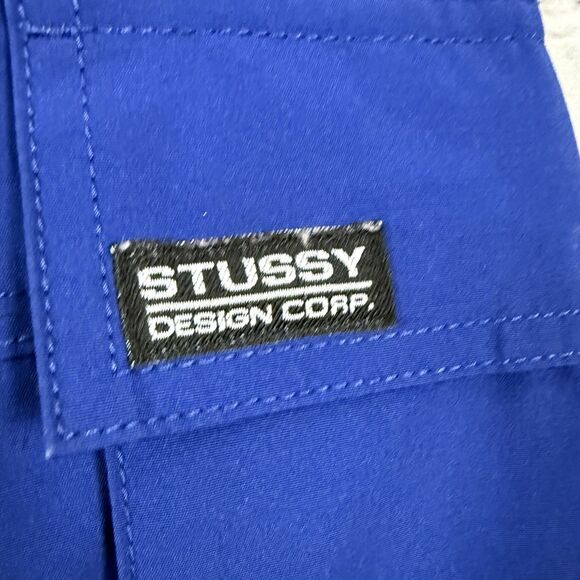 Stussy Cargo Pants Alpine Blue High Waisted Lightweight Women Size 3 US Small S - Picture 9 of 16